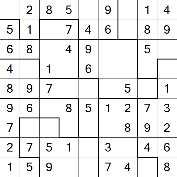 Jigsaw Sudoku - Easy