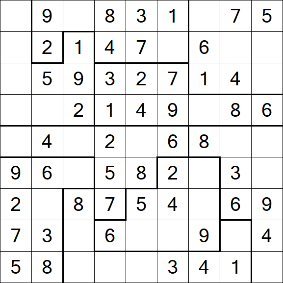 Jigsaw Sudoku - Easy