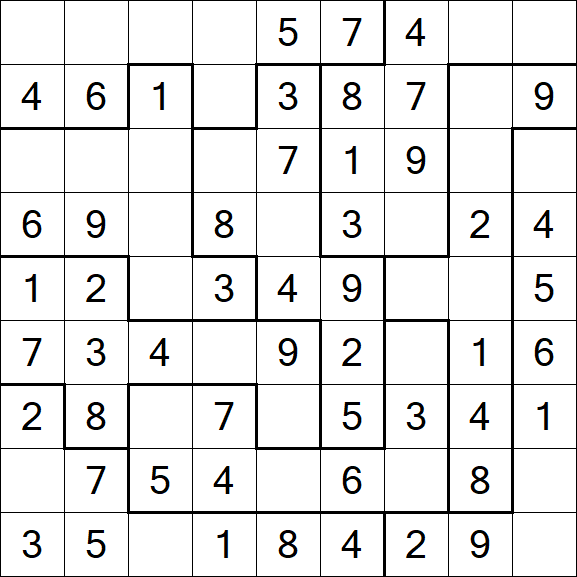 Jigsaw Sudoku - Easy