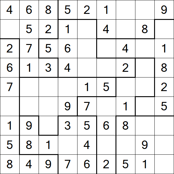Jigsaw Sudoku - Easy