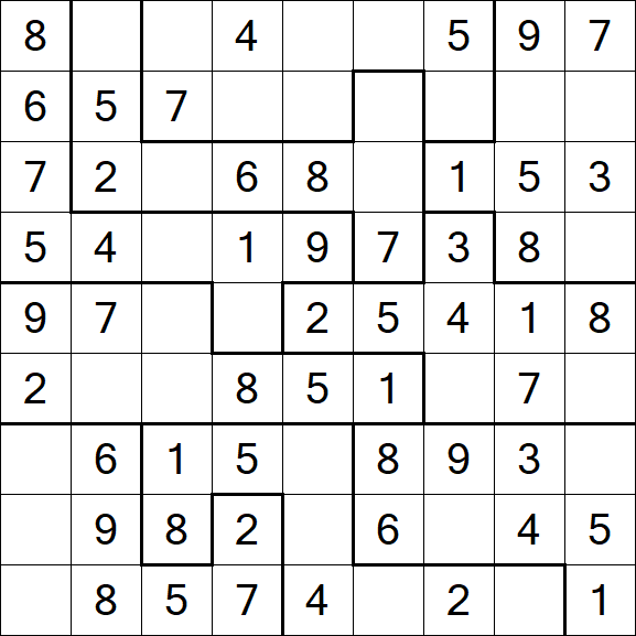 Jigsaw Sudoku - Easy