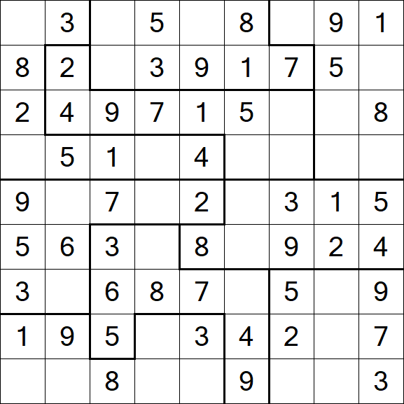 Jigsaw Sudoku - Easy