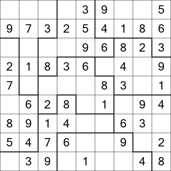 Jigsaw Sudoku - Easy