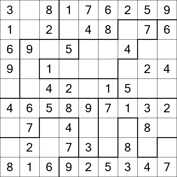 Jigsaw Sudoku - Easy