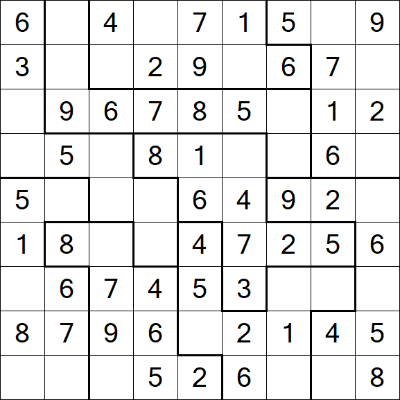 Jigsaw Sudoku - Easy