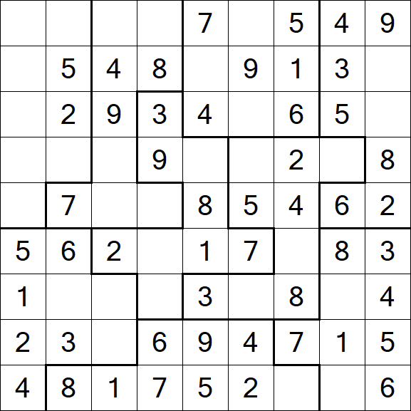 Jigsaw Sudoku - Easy