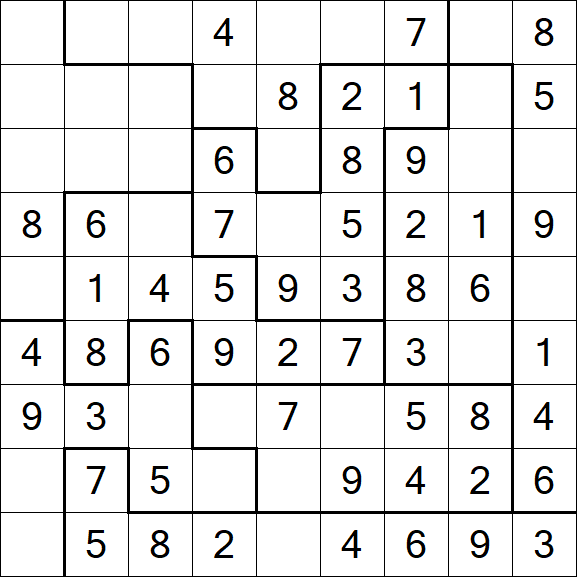 Jigsaw Sudoku - Easy
