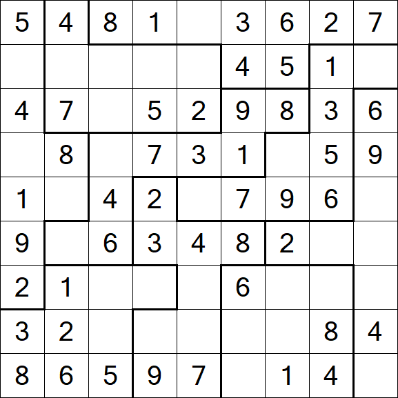 Jigsaw Sudoku - Easy