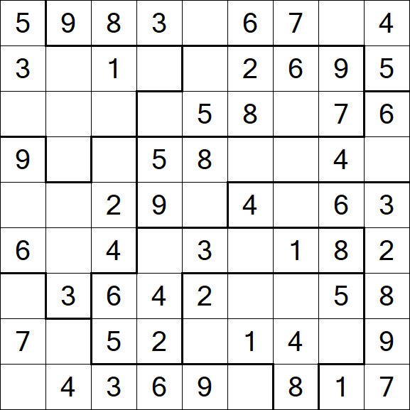 Jigsaw Sudoku - Easy