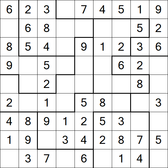 Jigsaw Sudoku - Easy