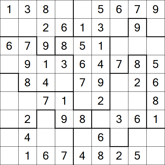 Jigsaw Sudoku - Easy