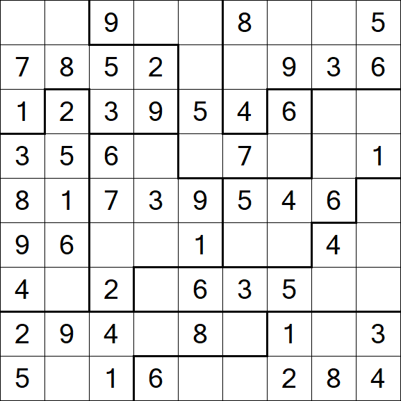 Jigsaw Sudoku - Easy