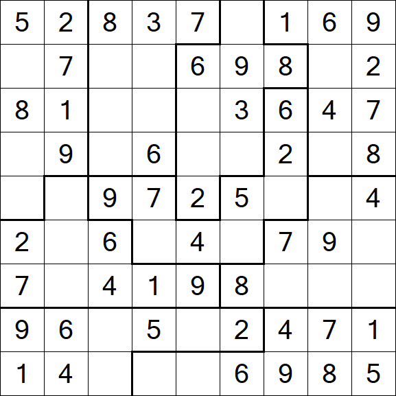 Jigsaw Sudoku - Easy