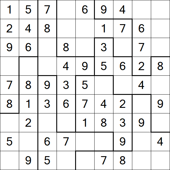 Jigsaw Sudoku - Easy