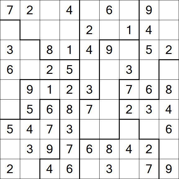 Jigsaw Sudoku - Easy