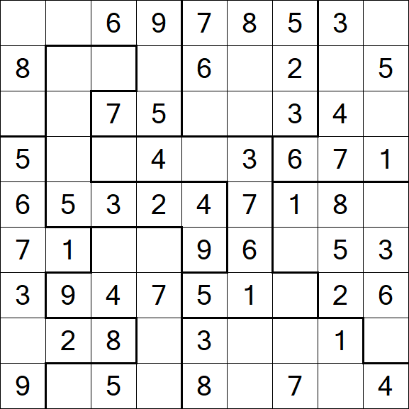 Jigsaw Sudoku - Easy