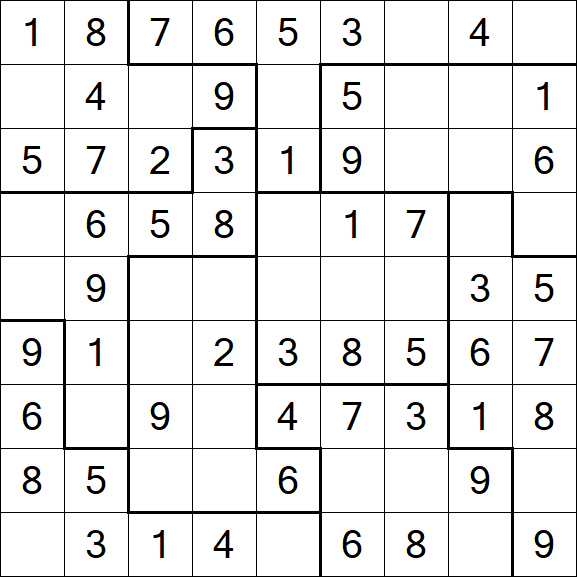 Jigsaw Sudoku - Easy
