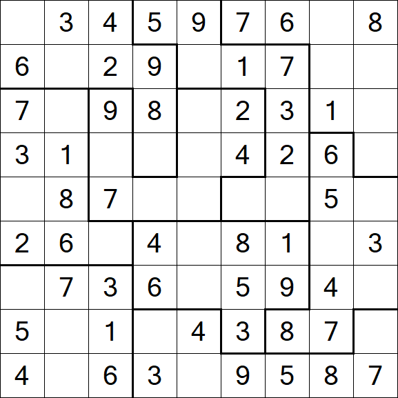 Jigsaw Sudoku - Easy