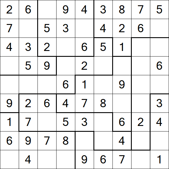 Jigsaw Sudoku - Easy