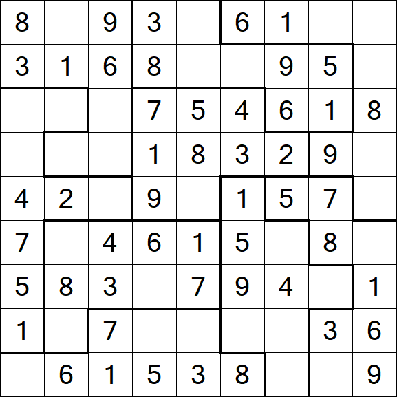 Jigsaw Sudoku - Easy