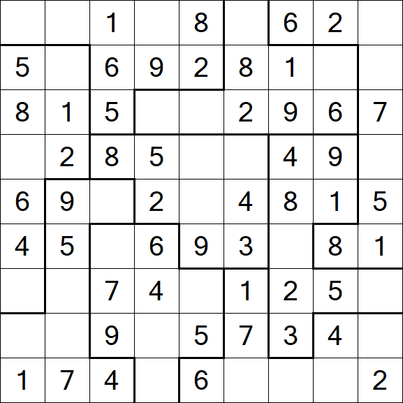 Jigsaw Sudoku - Easy