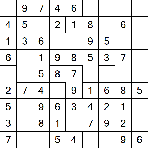 Jigsaw Sudoku - Easy