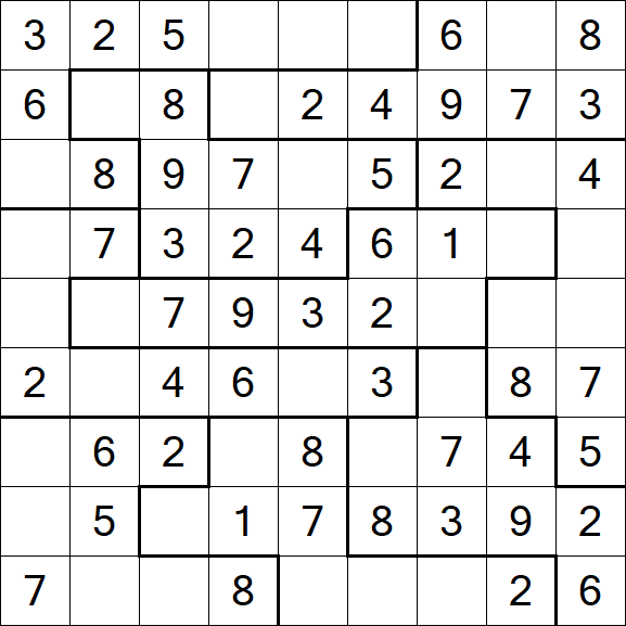 Jigsaw Sudoku - Easy