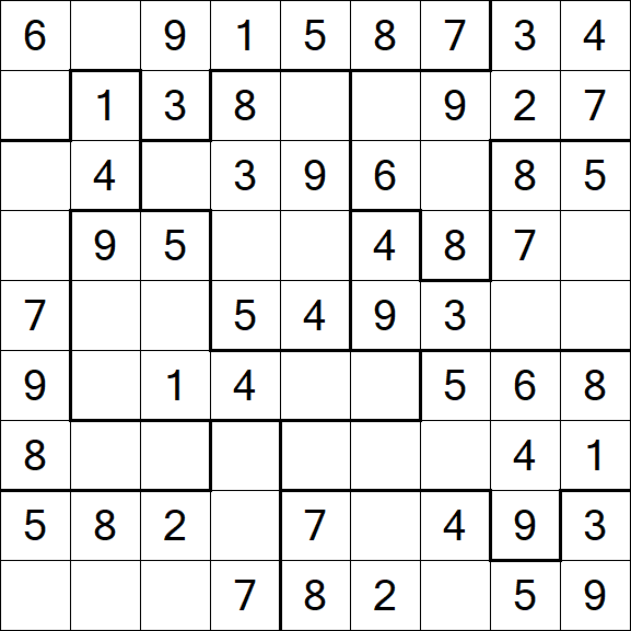 Jigsaw Sudoku - Easy