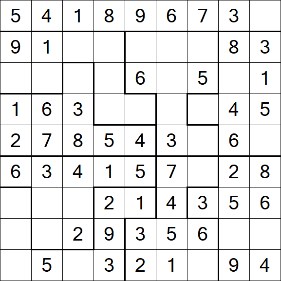 Jigsaw Sudoku - Easy