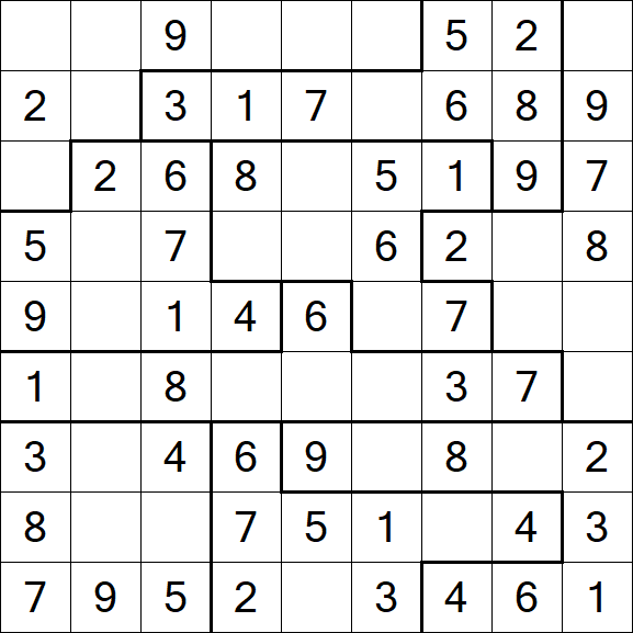 Jigsaw Sudoku - Easy