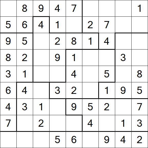 Jigsaw Sudoku - Easy