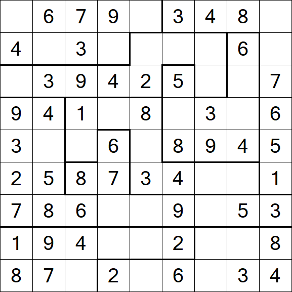 Jigsaw Sudoku - Easy