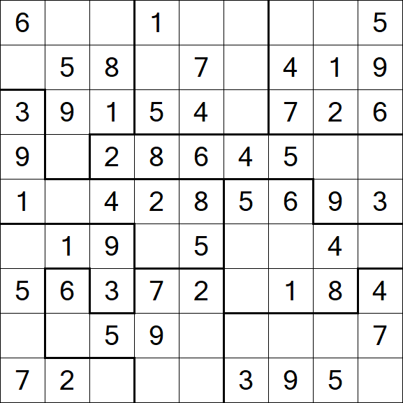 Jigsaw Sudoku - Easy