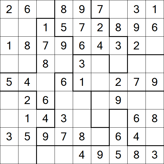 Jigsaw Sudoku - Easy