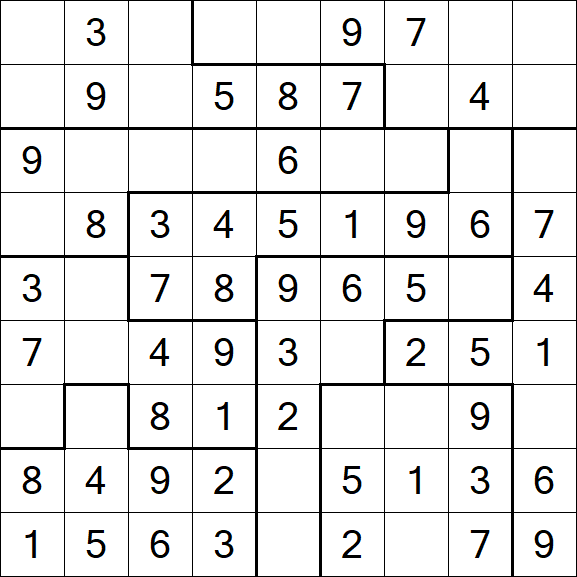 Jigsaw Sudoku - Easy
