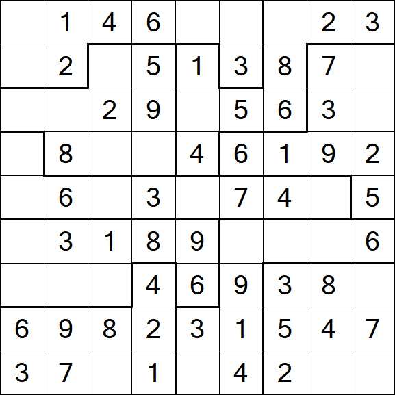 Jigsaw Sudoku - Easy