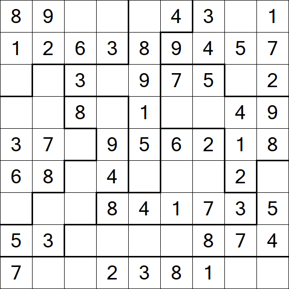 Jigsaw Sudoku - Easy