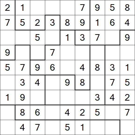 Jigsaw Sudoku - Easy