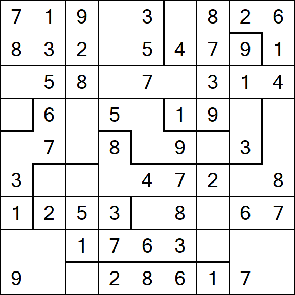 Jigsaw Sudoku - Easy