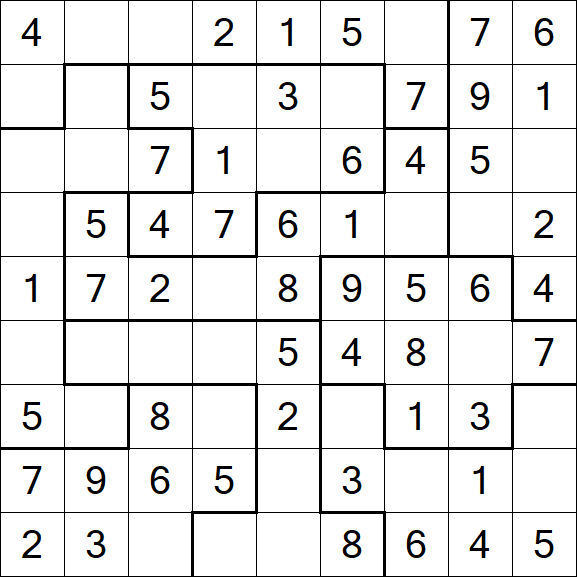 Jigsaw Sudoku - Easy
