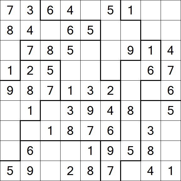 Jigsaw Sudoku - Easy