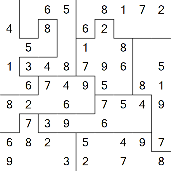Jigsaw Sudoku - Easy