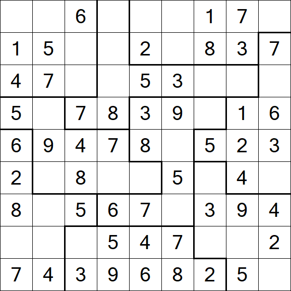 Jigsaw Sudoku - Easy