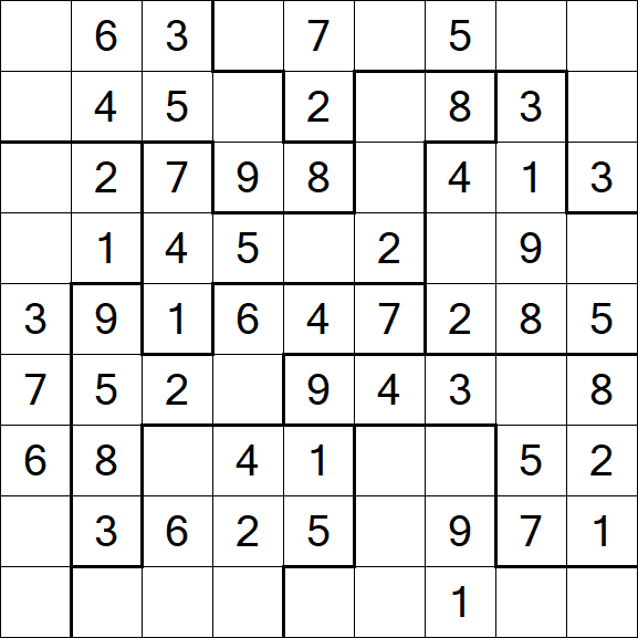Jigsaw Sudoku - Easy