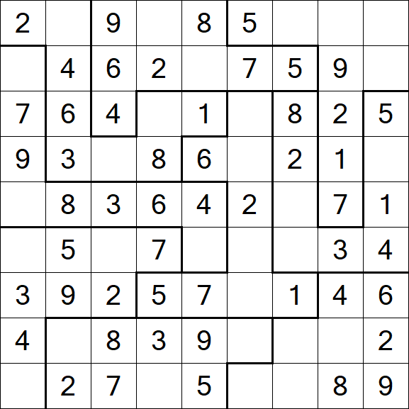 Jigsaw Sudoku - Easy