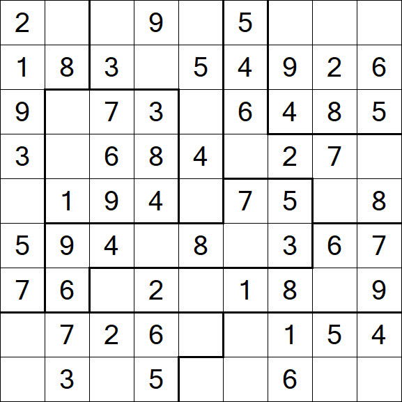 Jigsaw Sudoku - Easy
