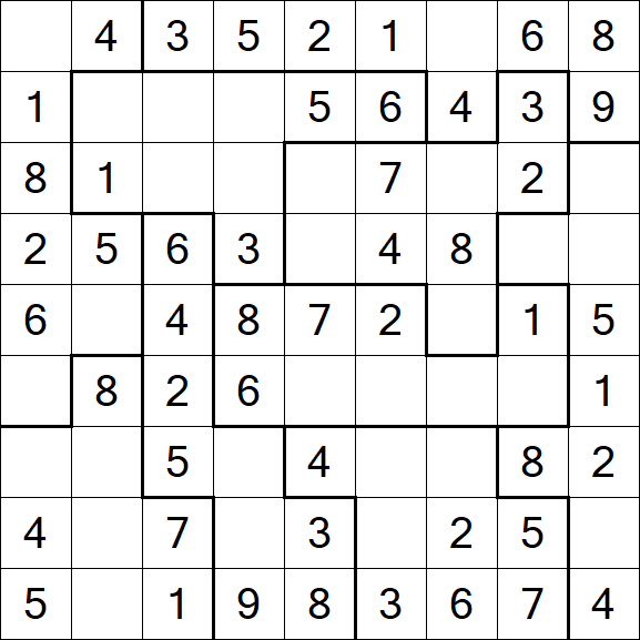 Jigsaw Sudoku - Easy