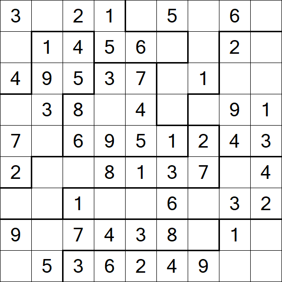 Jigsaw Sudoku - Simple