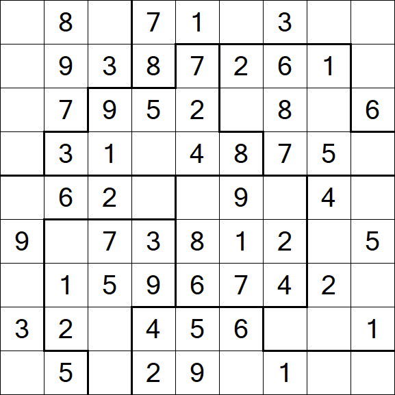 Jigsaw Sudoku - Simple