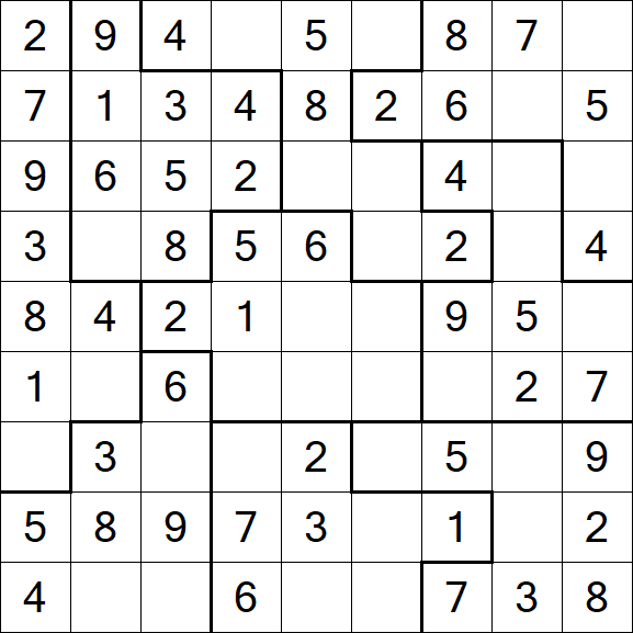 Jigsaw Sudoku - Simple